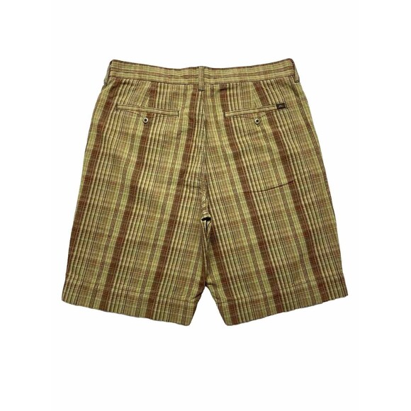 Tommy Bahama Relaxed Men's Cotton/Linen Shorts Sz 34 Multicolor Plaid Flat Front - Picture 3 of 13